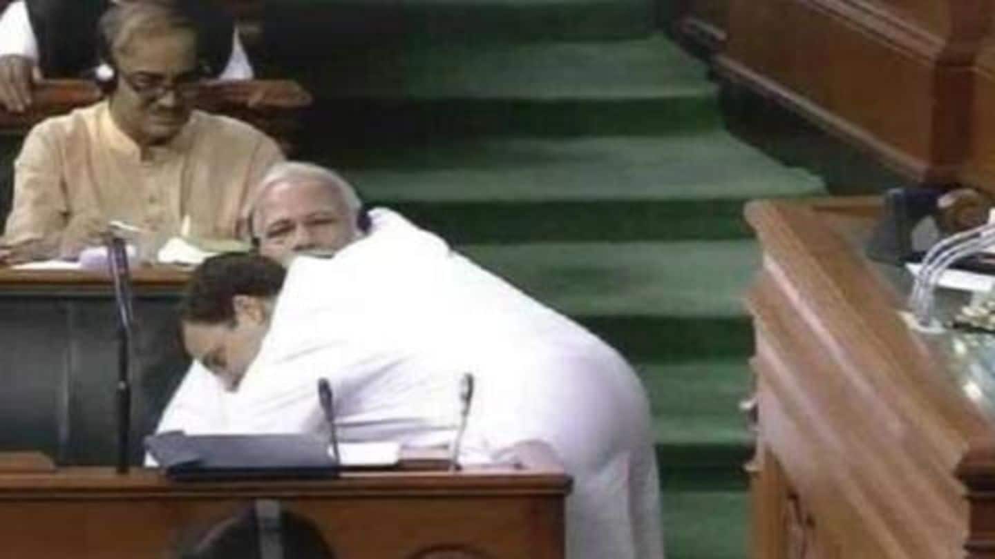 Rahul Gandhi hugging Narendra Modi shocked everyone, obviously Rahul Gandhi hugging Narendra Modi shocked everyone, obviously