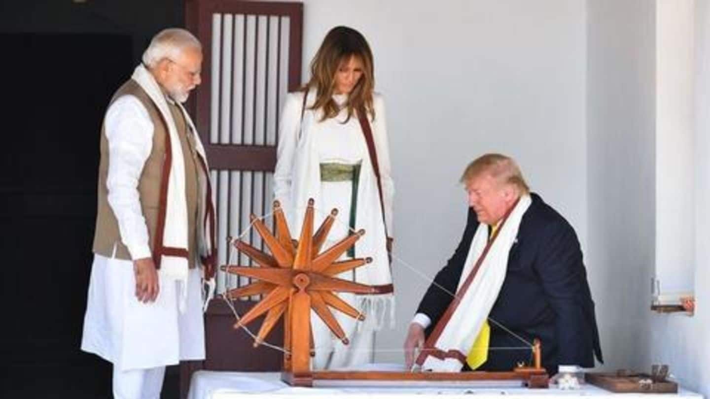 In Sabarmati Ashram's visitor's book, Trump doesn't mention Mahatma Gandhi