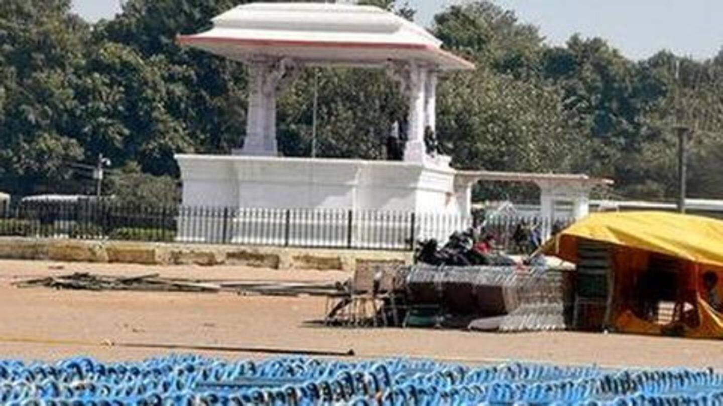 Preparations are underway at Ramlila Maidan Preparations are underway at Ramlila Maidan
