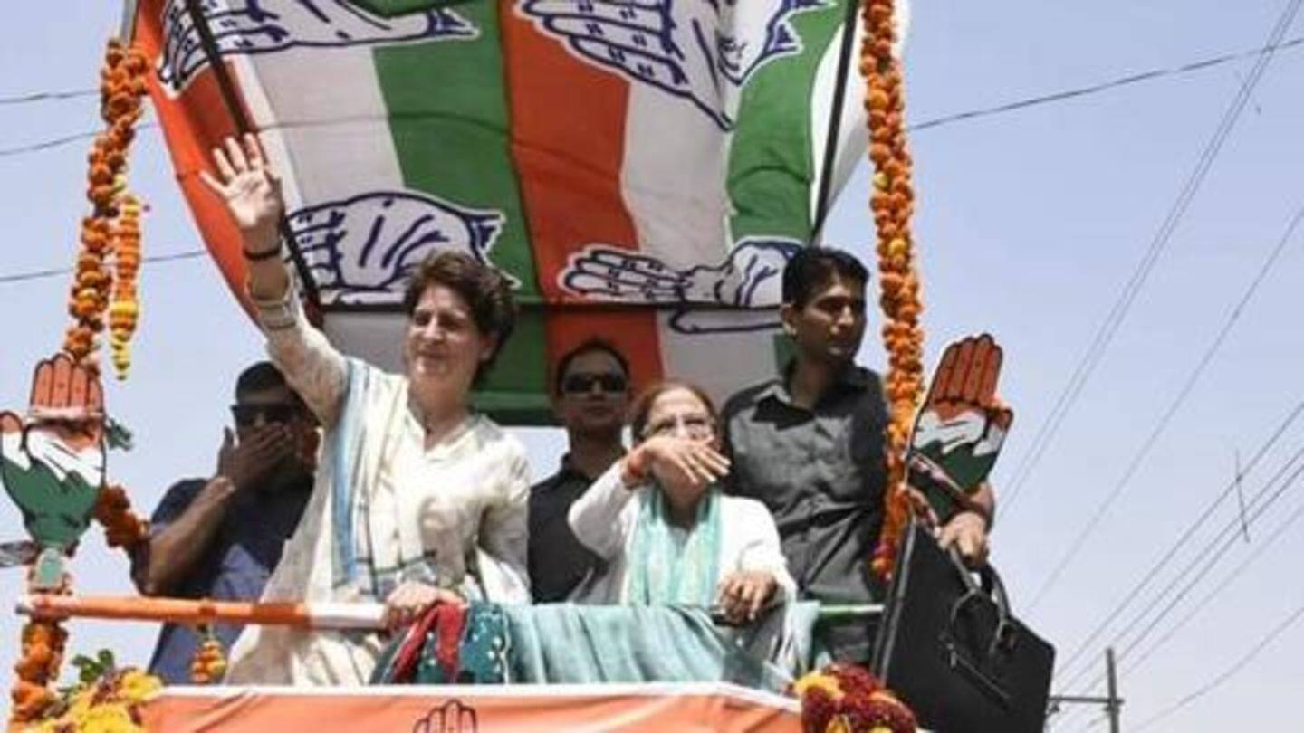 Unnao: Priyanka shown black flags by Hindu Yuva Vahini workers