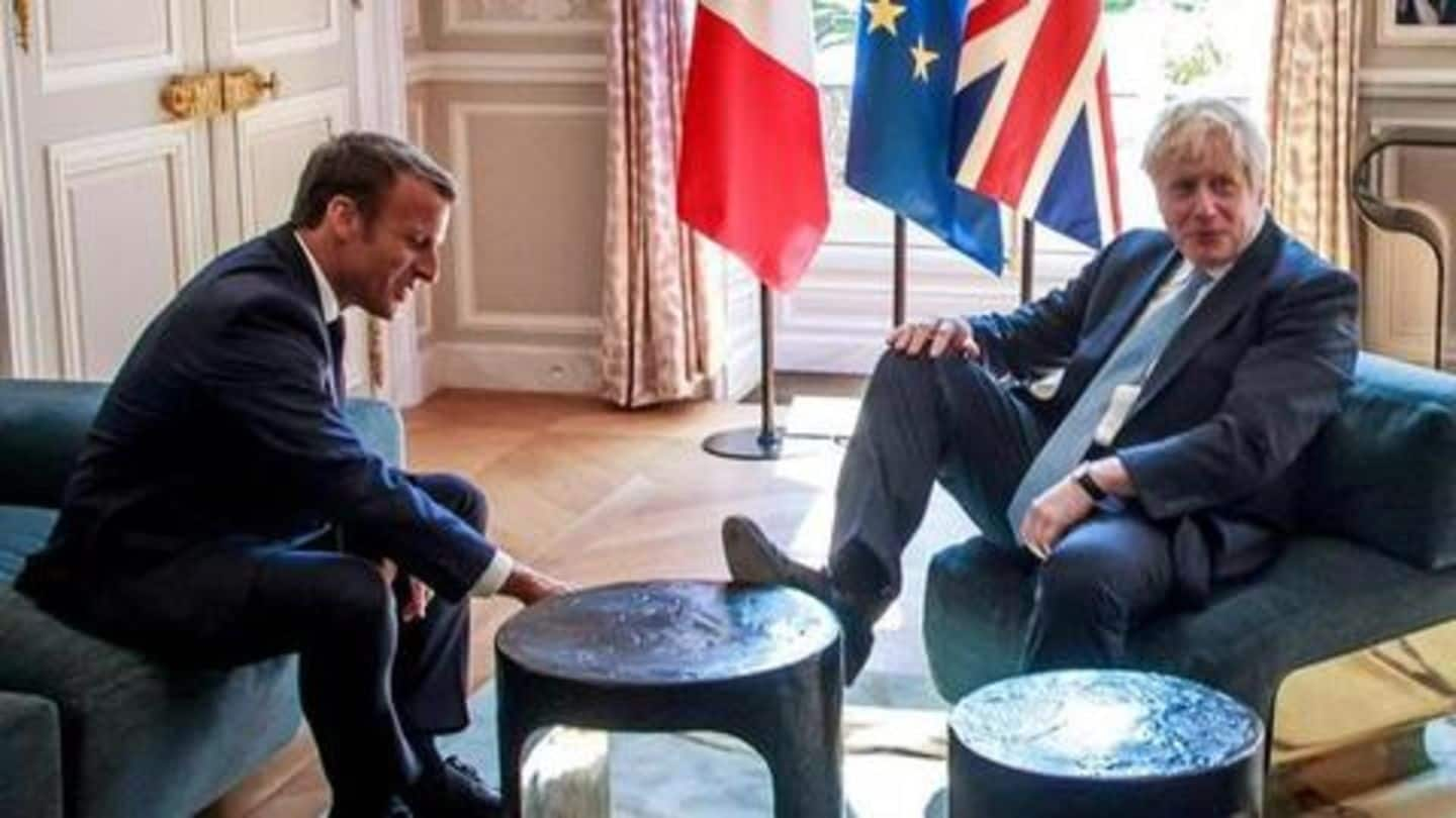 UK PM put his foot up during meeting with French-President?