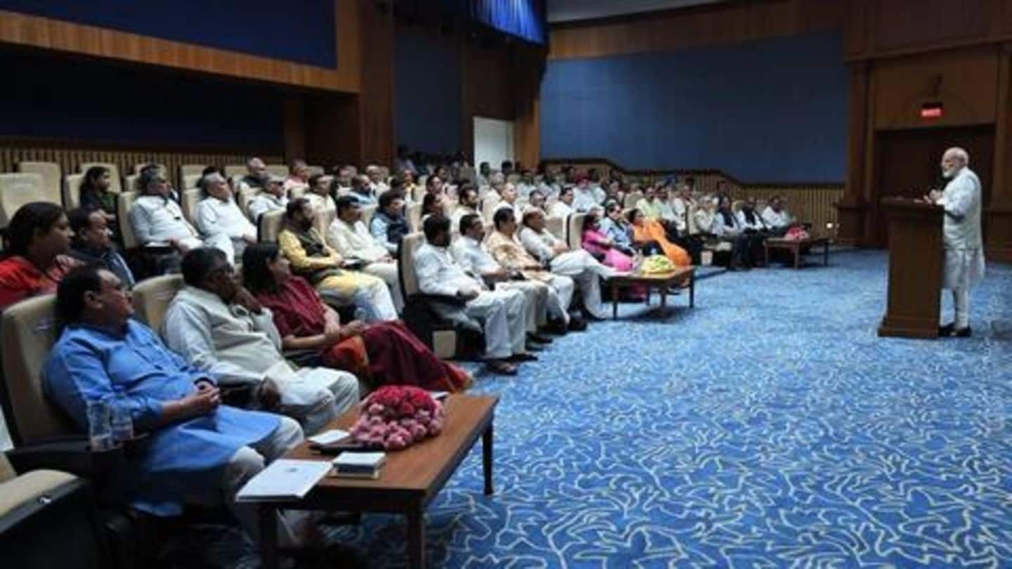 Separately, MPs will elect PM Modi as their leader today Separately, MPs will elect PM Modi as their leader today