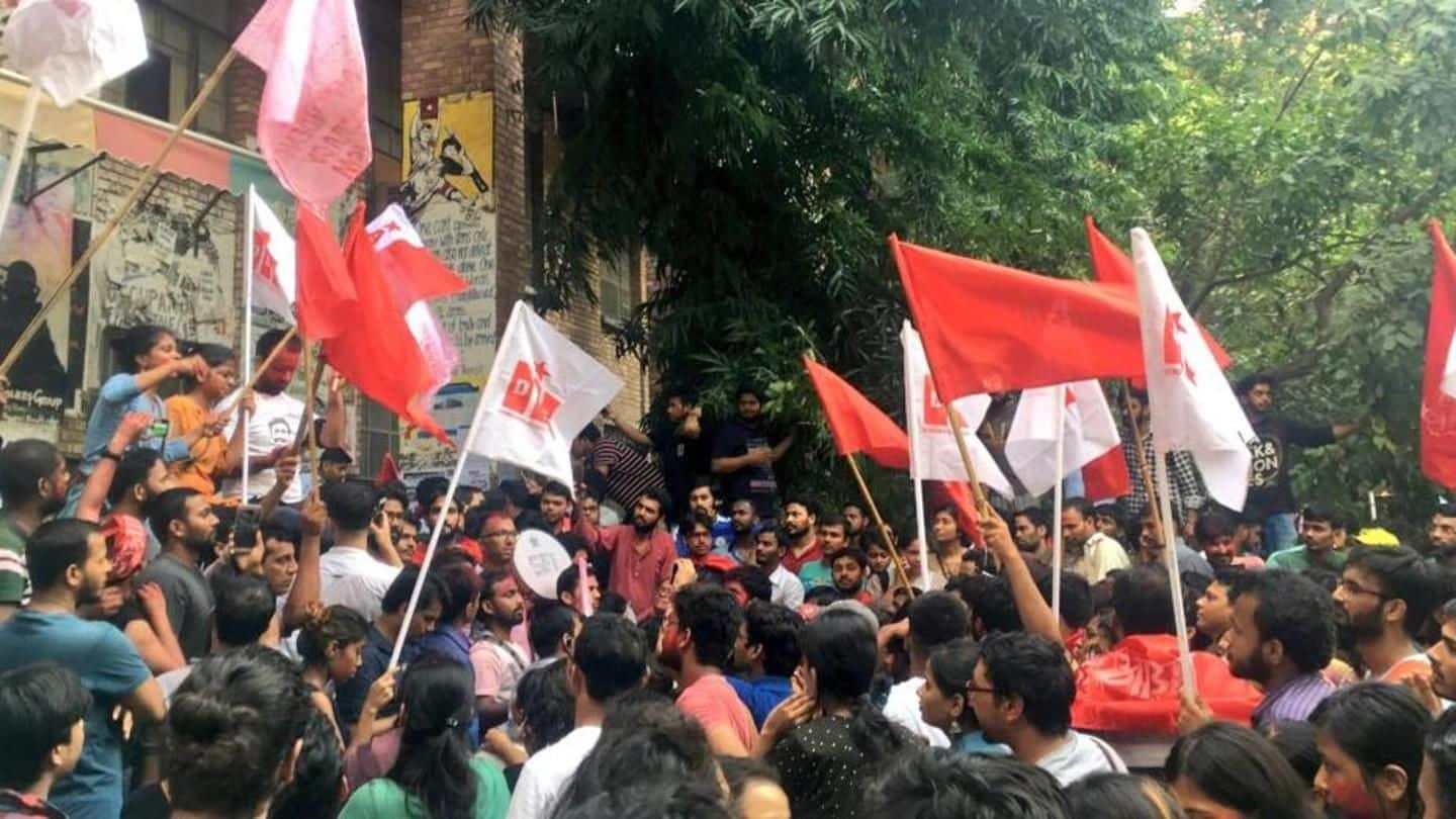 Left fought with ABVP, NSUI and BAPSA Left fought with ABVP, NSUI and BAPSA