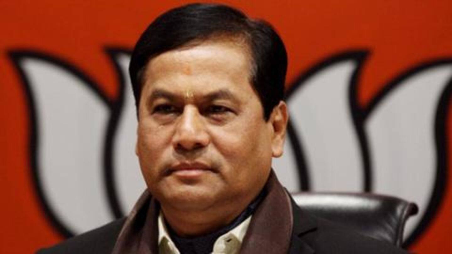 Due to protests, CM Sonowal remained stuck at airport Due to protests, CM Sonowal remained stuck at airport