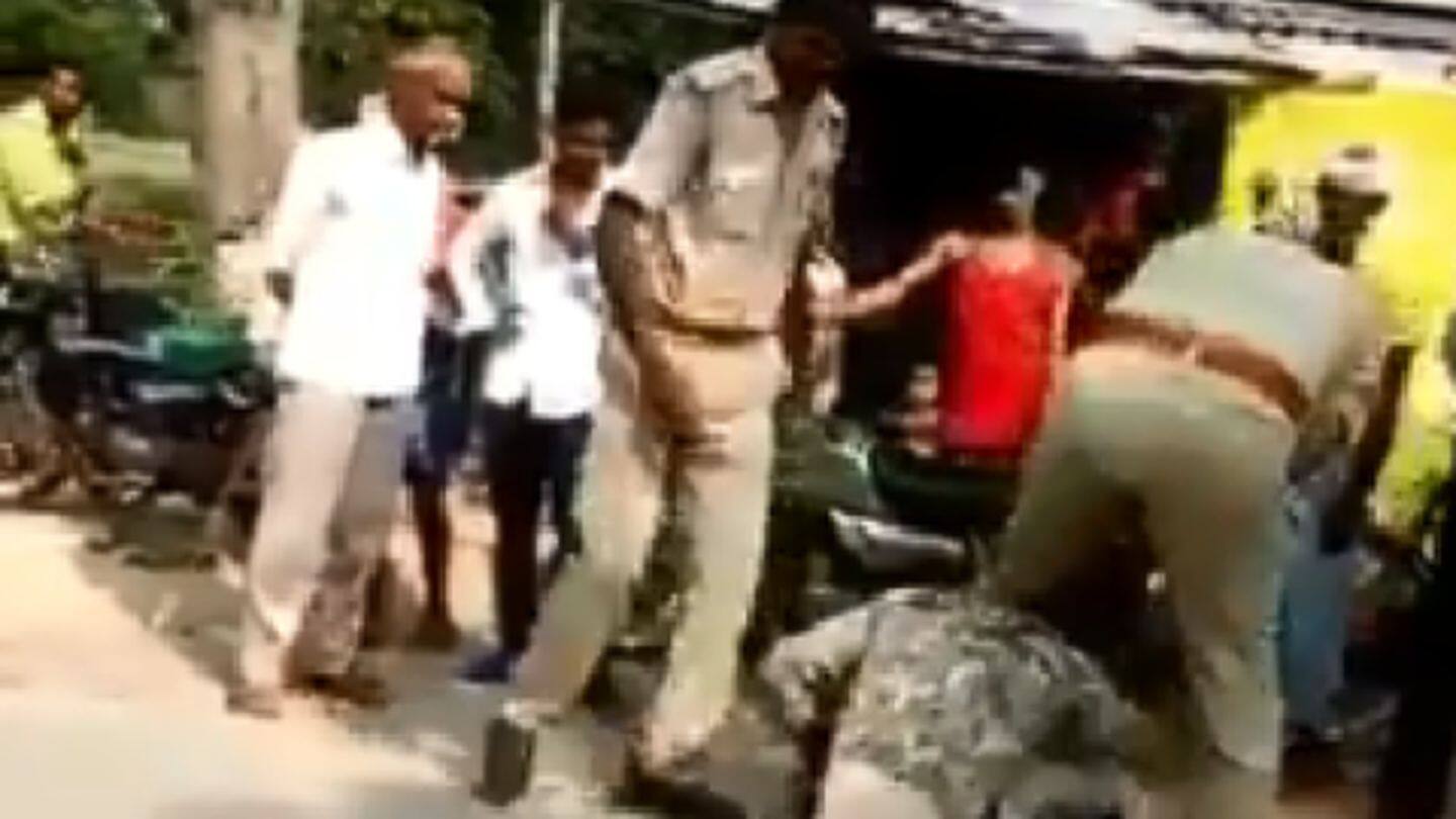 UP: Cops mercilessly thrash youth as his terrified nephew watches