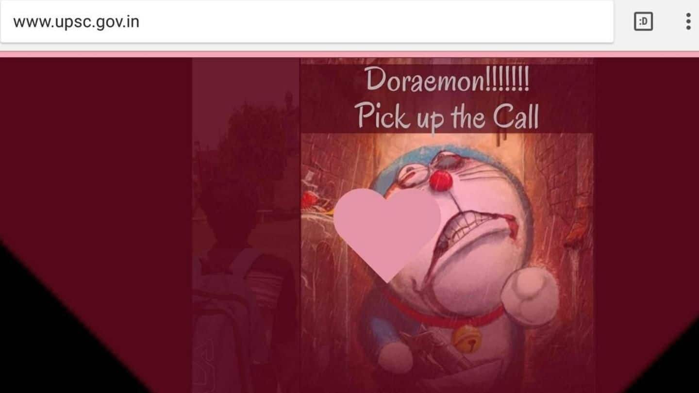 UPSC website hacked, picture of Doraemon displayed; now restored