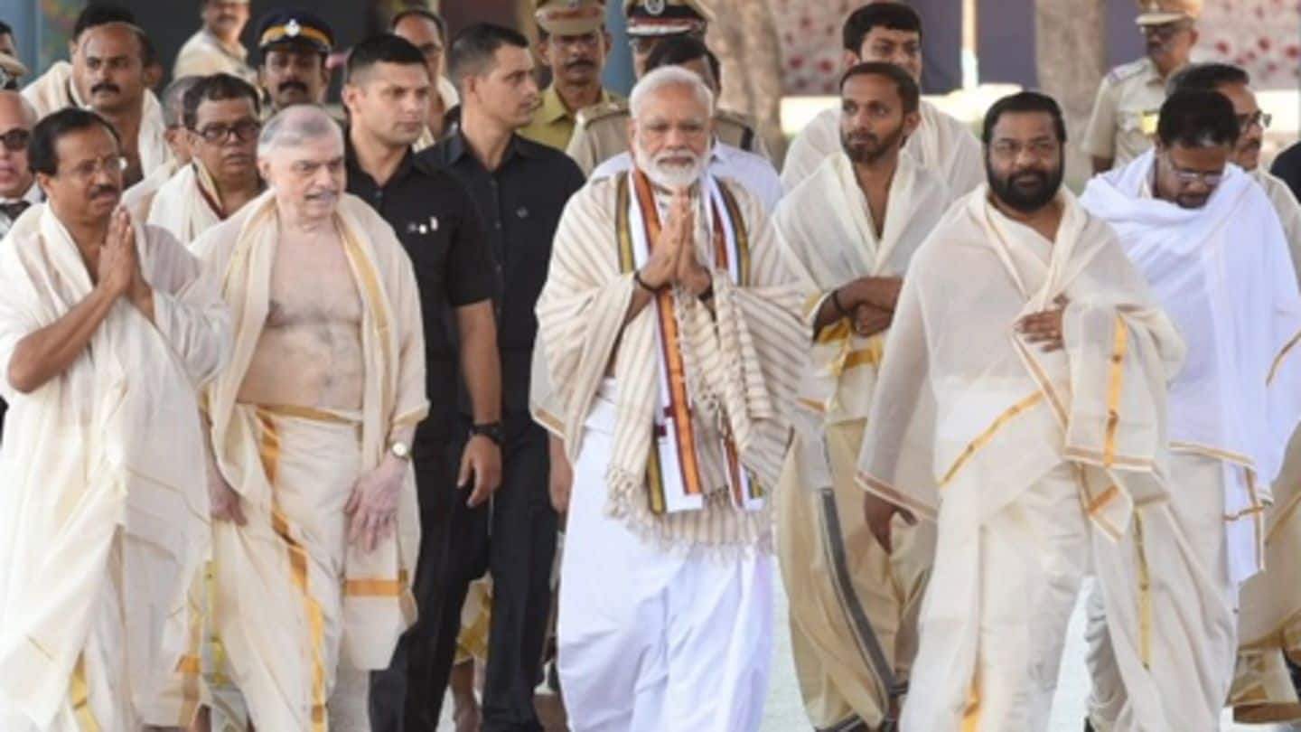 Modi visits Guruvayur temple in Kerala, thanks people for victory
