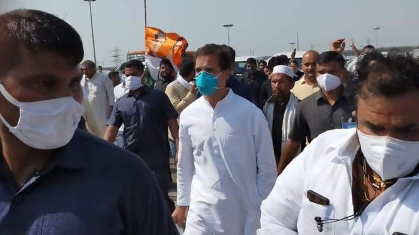 On way to Hathras, Rahul Gandhi claims he was lathi-charged