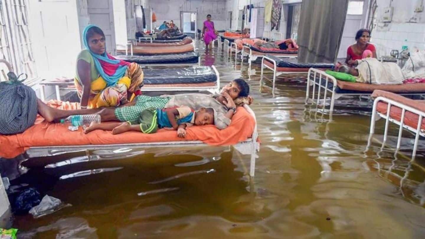 Patna: Nalanda Hospital flooded with rainwater, fish swim inside ICU