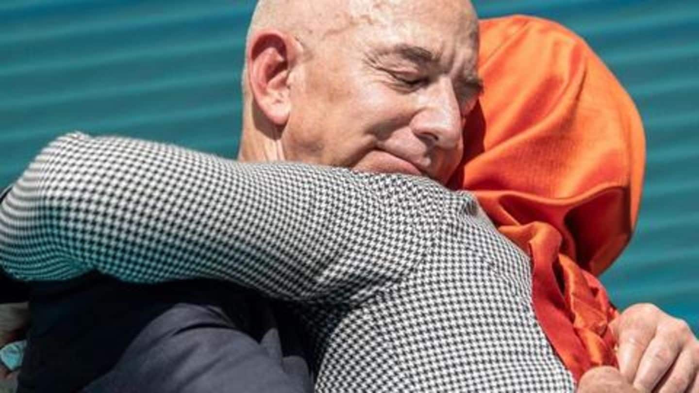 At Jamal Khashoggi's memorial, Jeff Bezos hugs his fiancée
