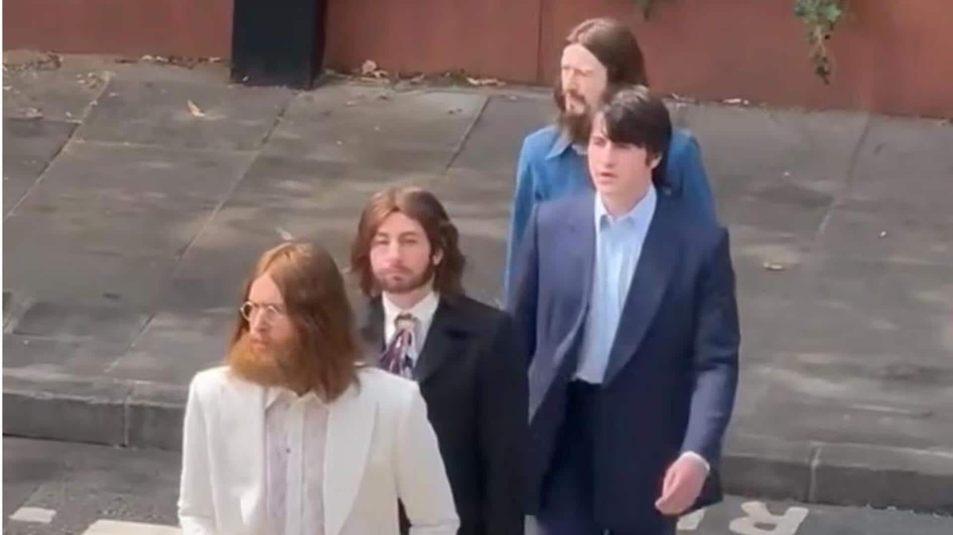 The Beatles biopic recreates iconic 'Abbey Road' album cover