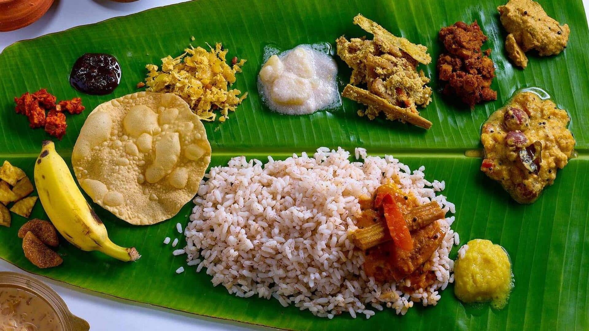 Savor the essence of Kerala Sadya, a vegetarian feast