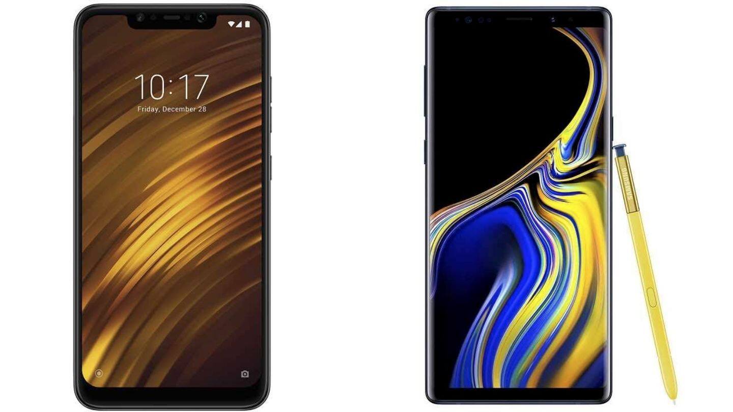 Xiaomi's flagship-killer Poco F1 v/s Samsung's flagship Galaxy Note 9