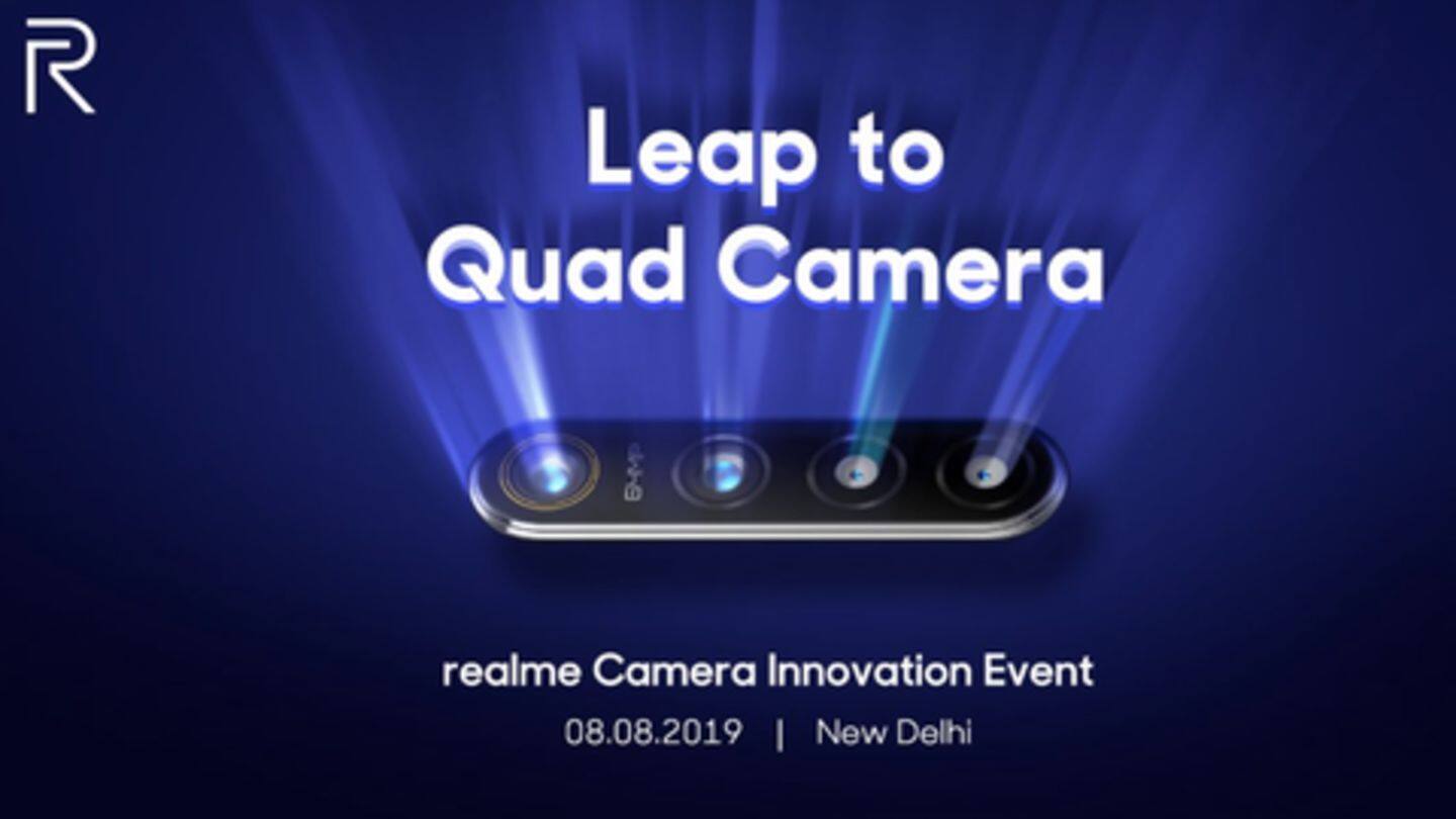 Realme to unveil world's first 64MP smartphone on August 8