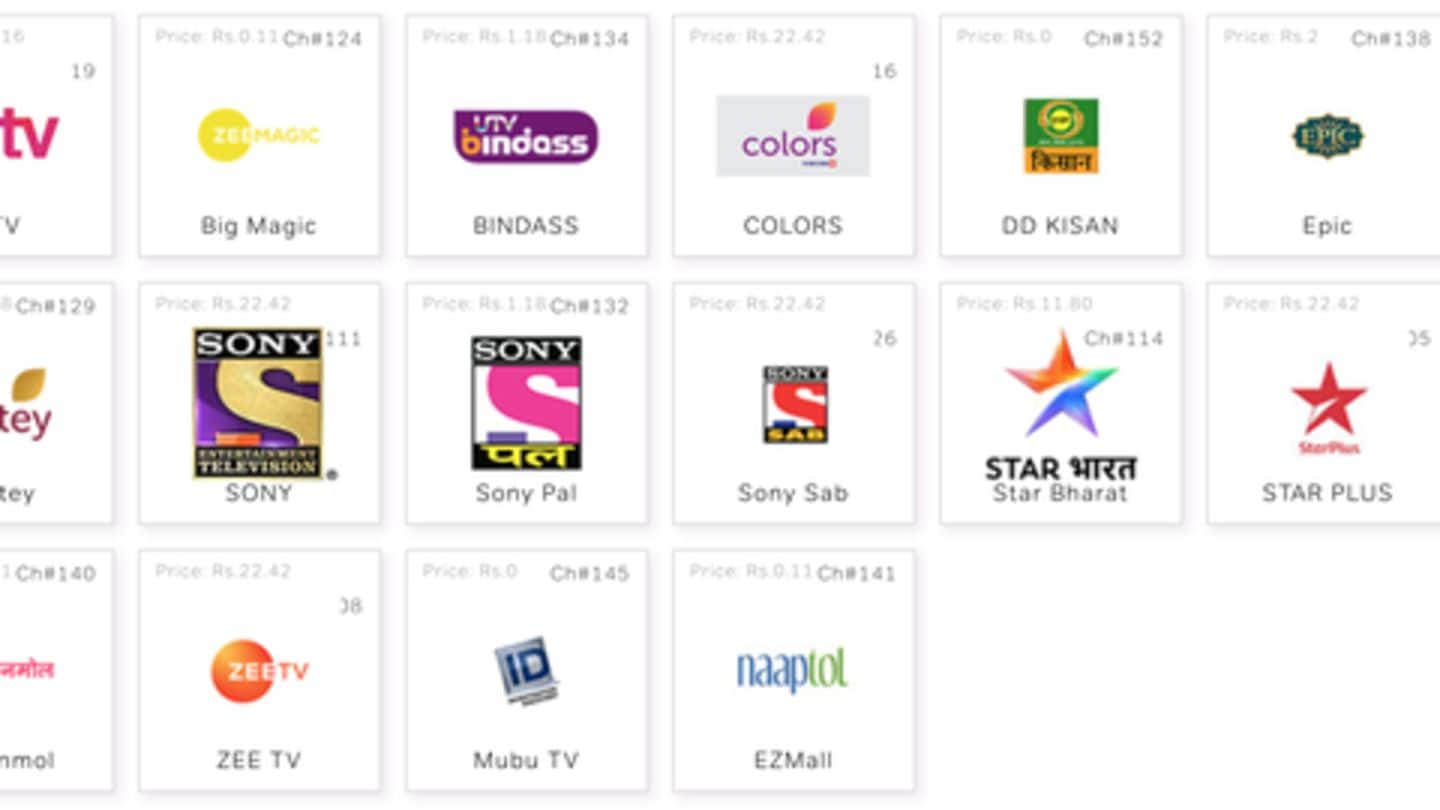 Airtel Digital TV: Channel price list Airtel Digital TV: Channel price list