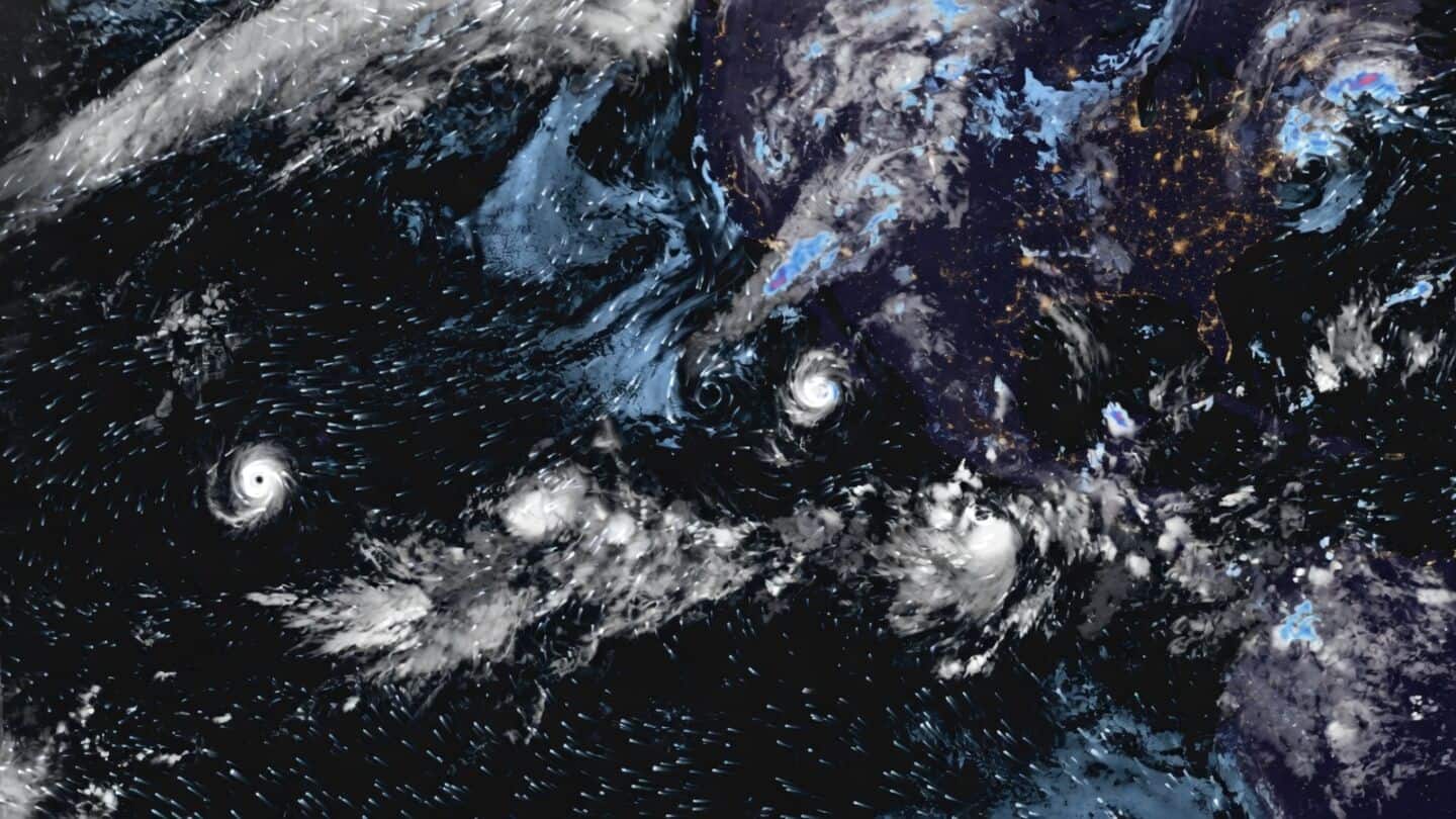 Super El Nino fuels three major storms across Pacific