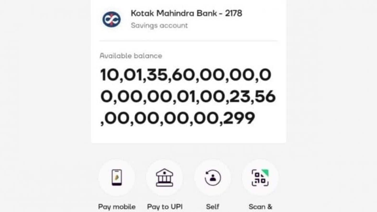 'Count zeros': Banking glitch makes 20-year-old Noida man world's richest 'Count zeros': Banking glitch makes 20-year-old Noida man world's richest