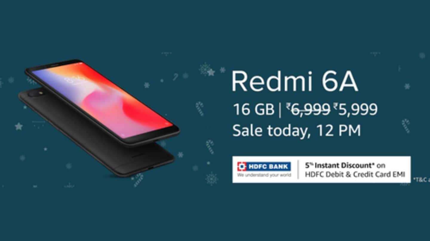 Xiaomi Redmi 6A goes on sale via Amazon, Mi.com