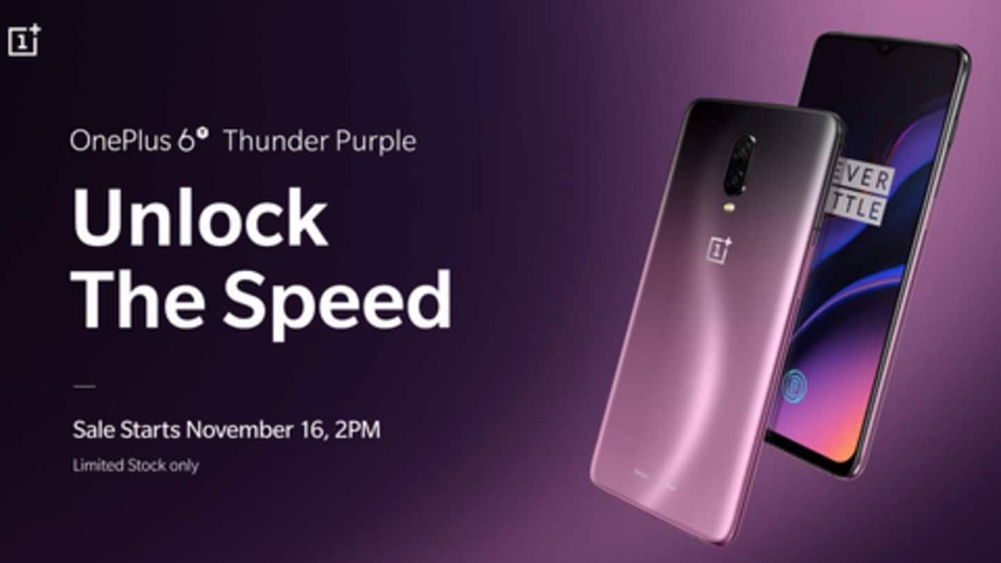 OnePlus 6T Thunder Purple variant goes on sale at 2pm