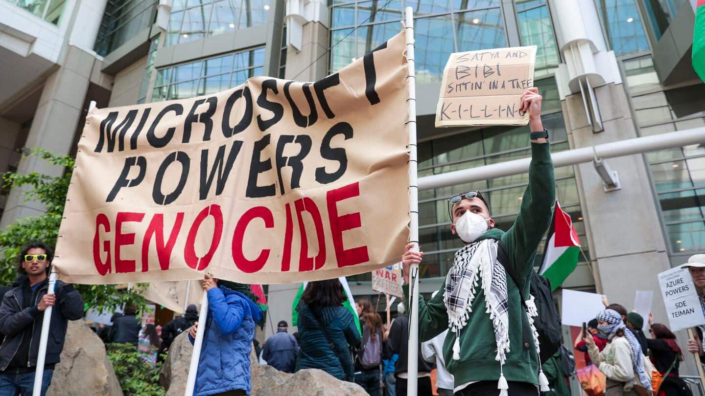 Microsoft HQ locked down after protesters occupy president's office