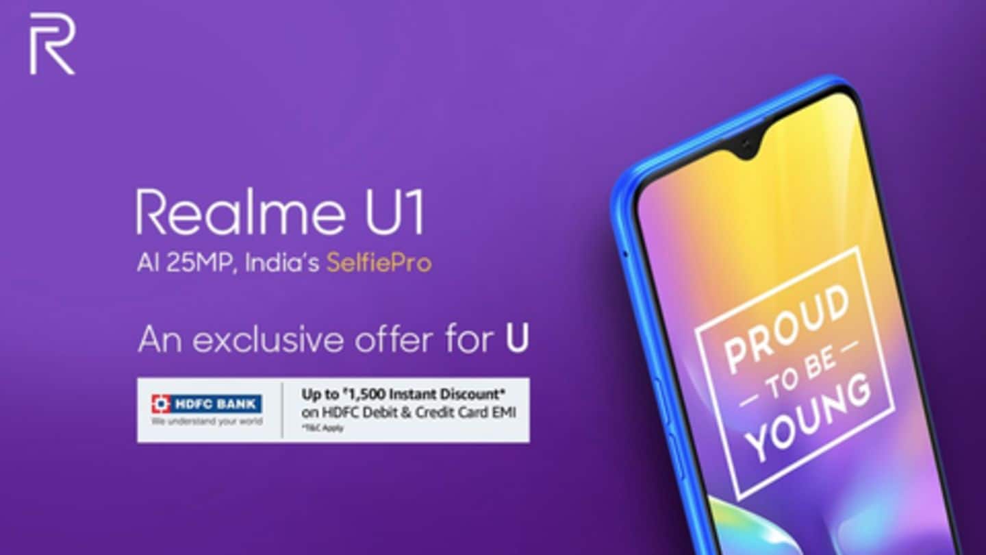 Buy Realme U1 with upto Rs. 1,500 discount on Amazon