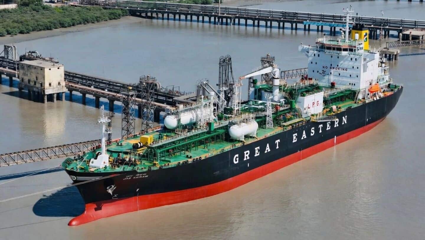Indian vessel with 20,400 MT LPG docks in Gujarat