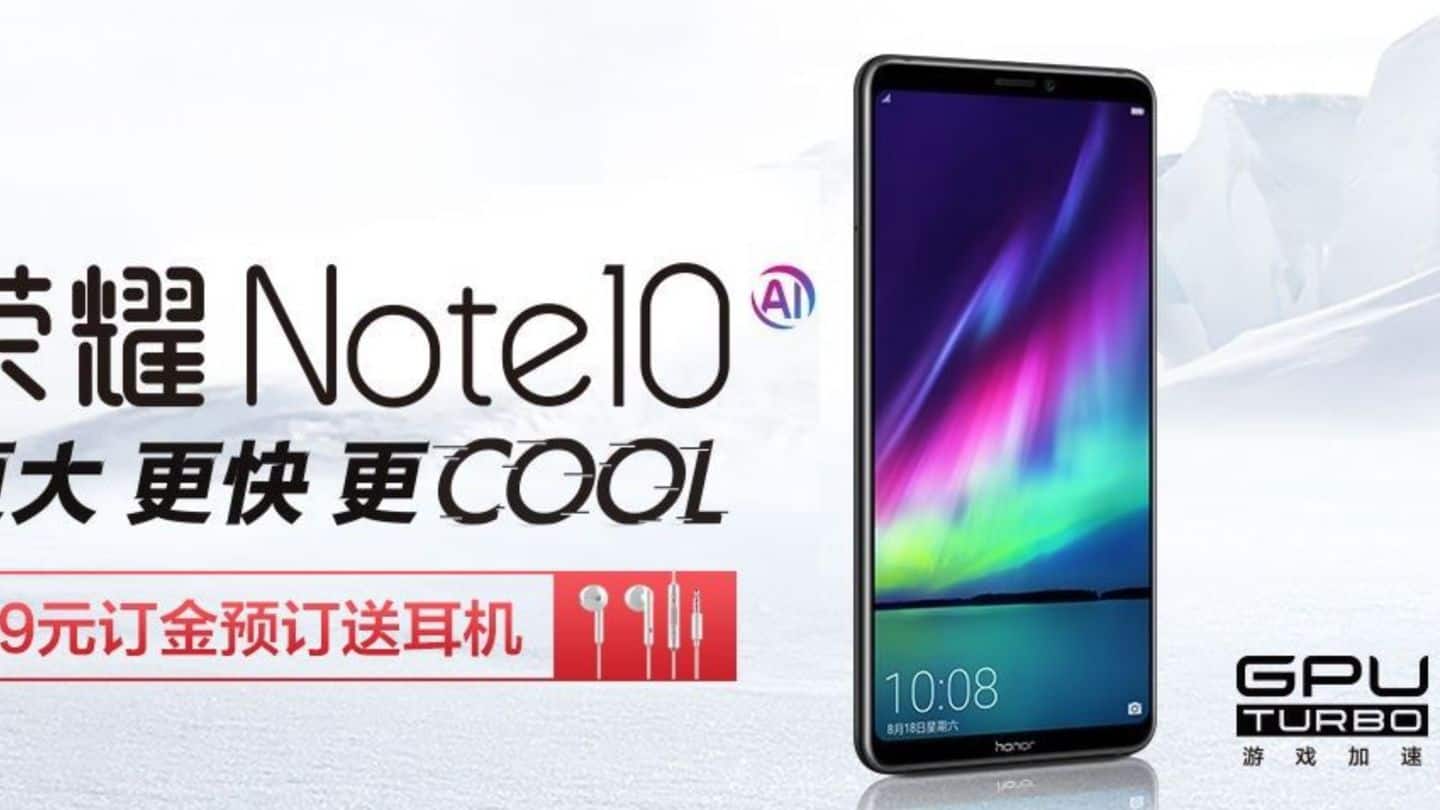 Honor Note 10 to pack a massive 5,000mAh battery