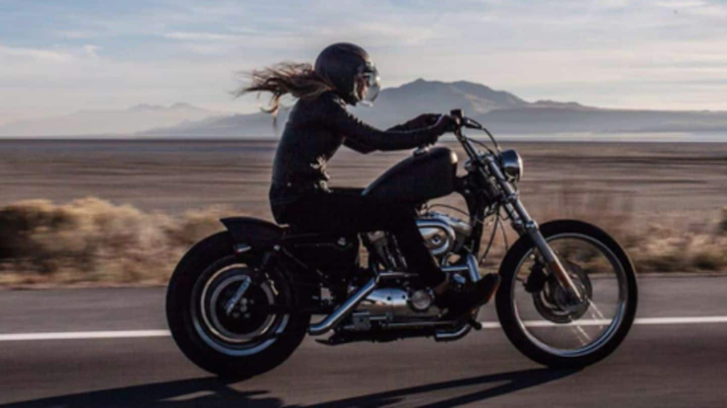 fat girl on motorbike