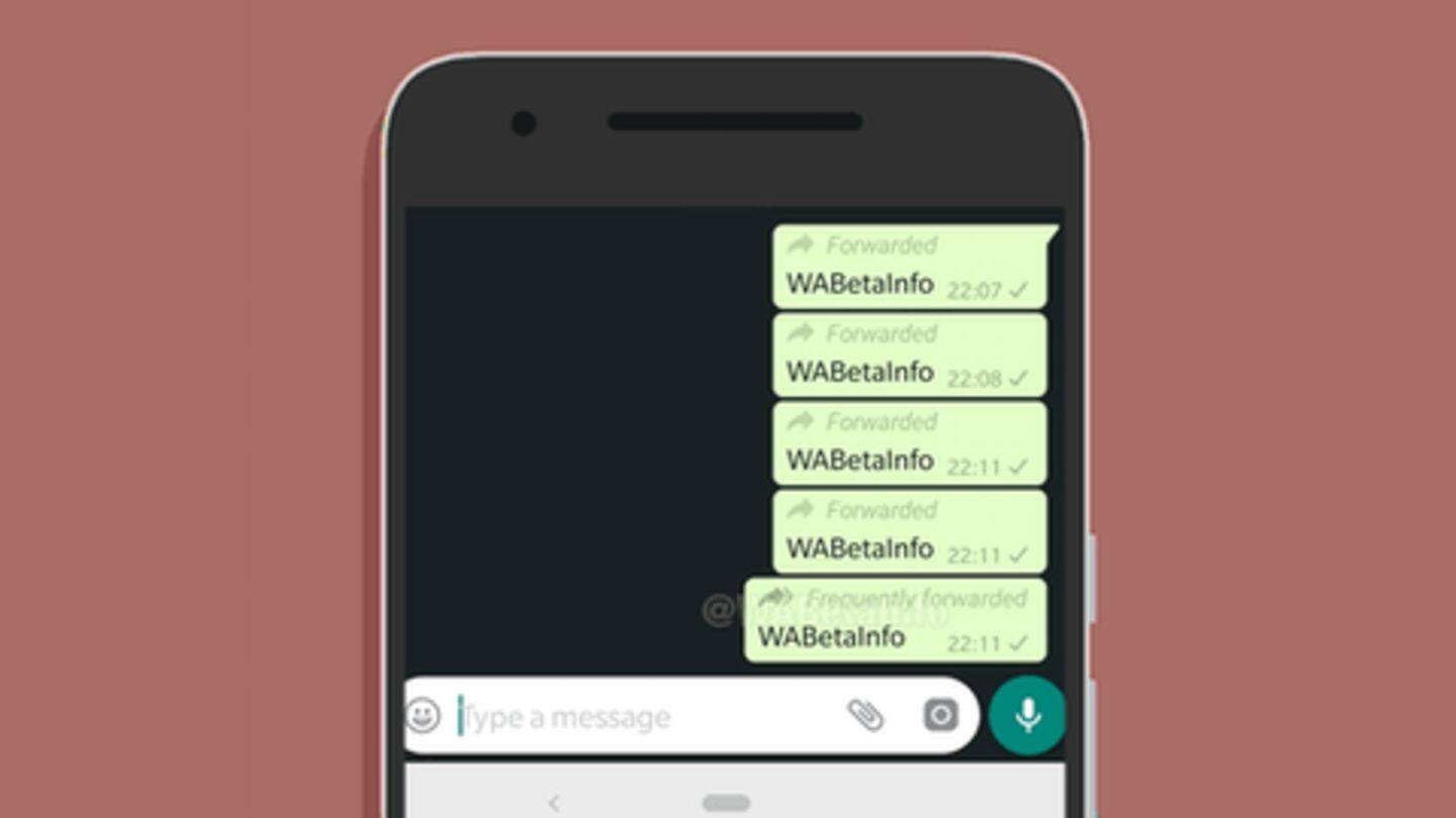 'Frequently Forwarded' label on forwarded texts 'Frequently Forwarded' label on forwarded texts