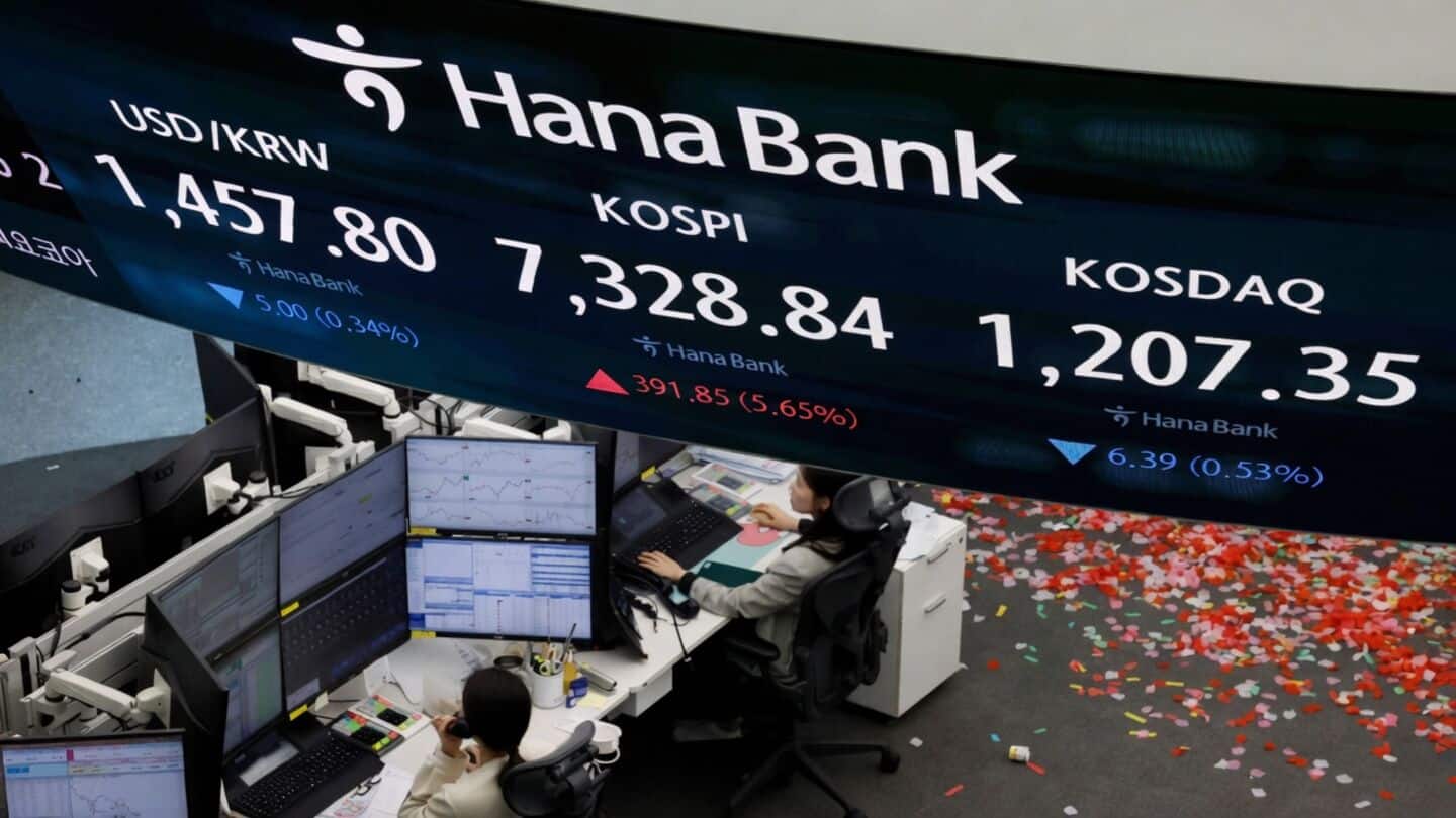 South Korea's Kospi index surges 8% on US-Iran peace hopes