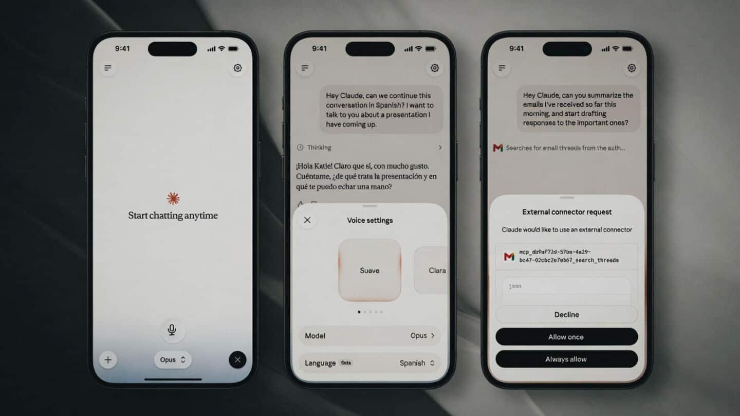 Claude voice now supports Opus and Sonnet AI models