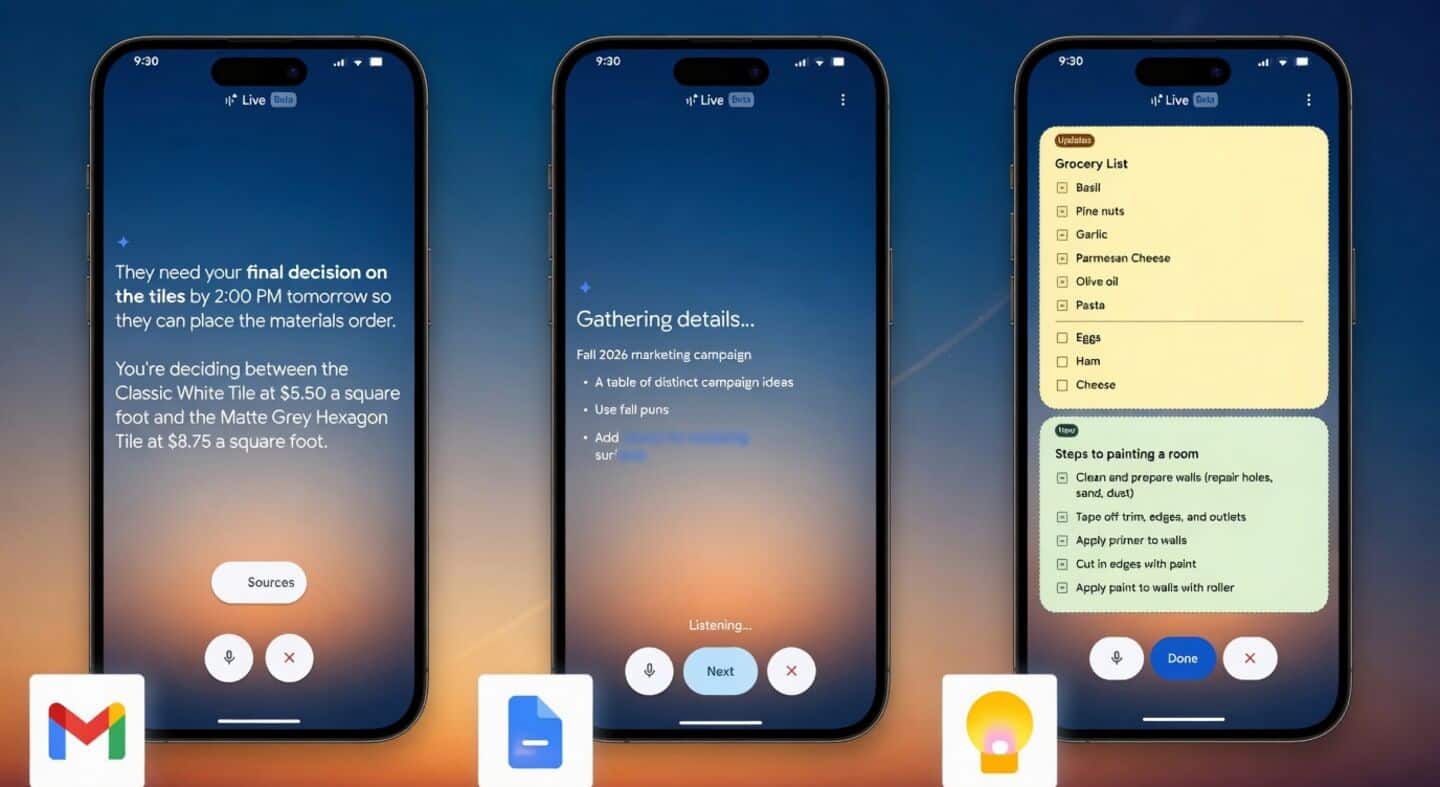 Google rolls out AI voice features for Gmail, Docs, Keep