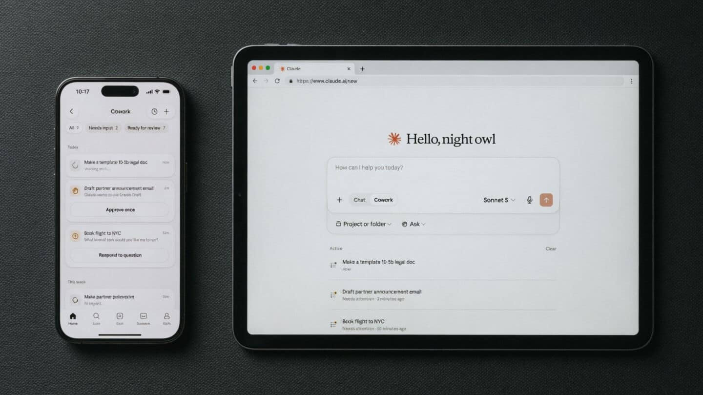 Anthropic's Claude Cowork now available on mobile and web