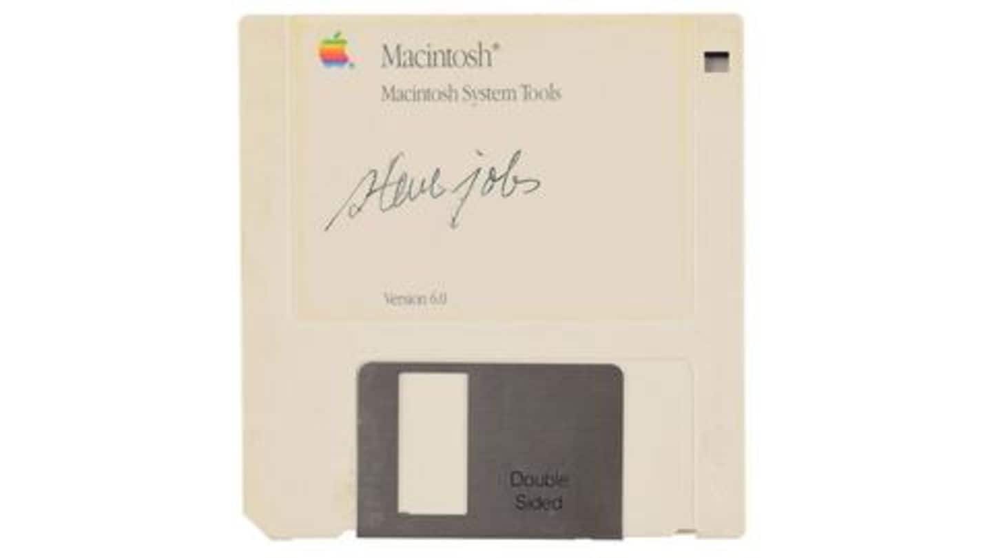 Steve Jobs-signed floppy, valued at $7,500, is up for auction