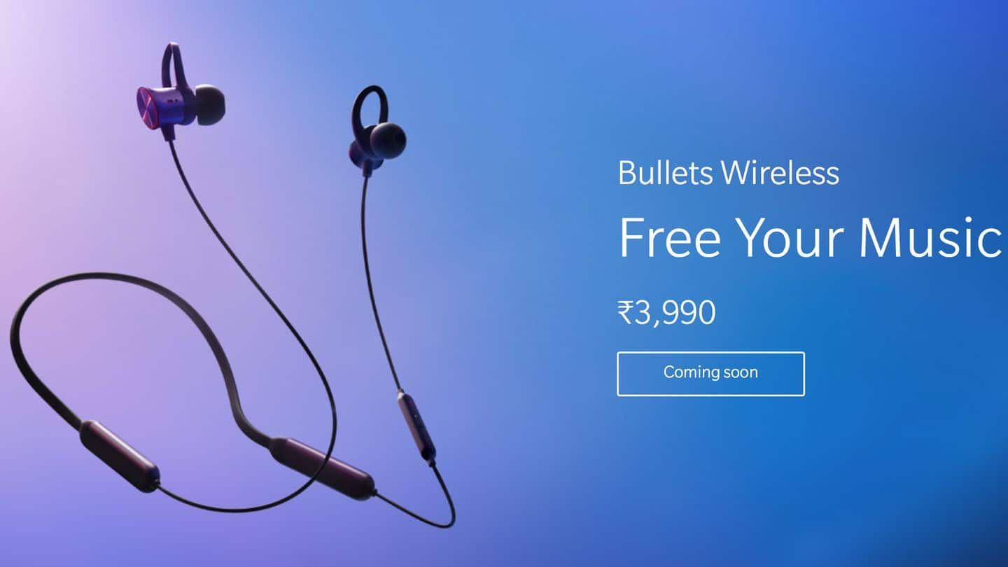 OnePlus's Bullets Wireless earphones launched in India for Rs. 3,990