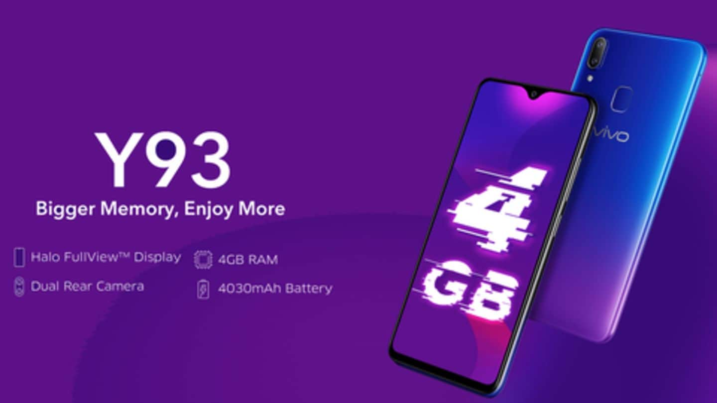 Vivo Y93 gets officially listed, India launch imminent