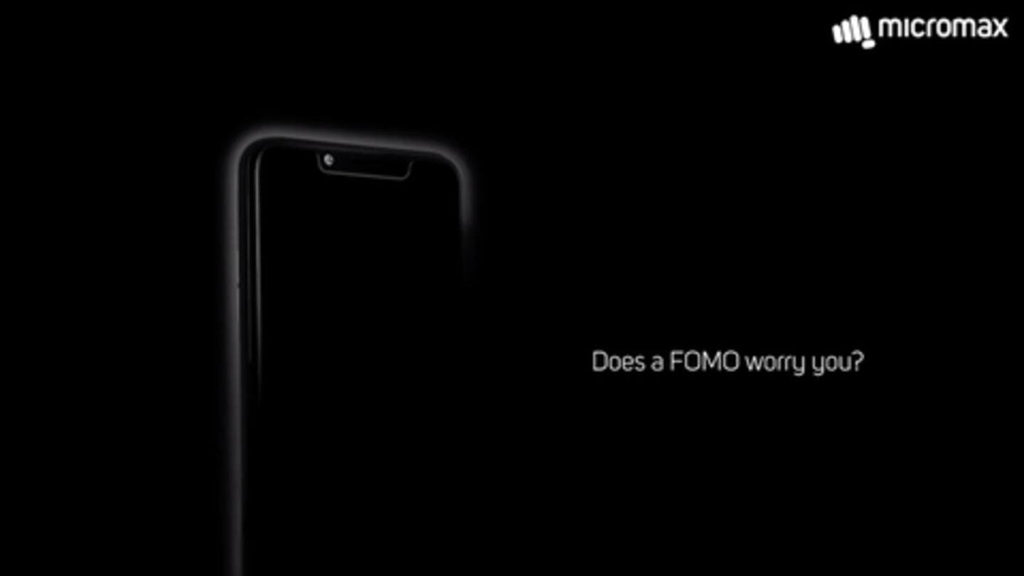 Micromax's first-ever smartphone to feature a notched display Micromax's first-ever smartphone to feature a notched display