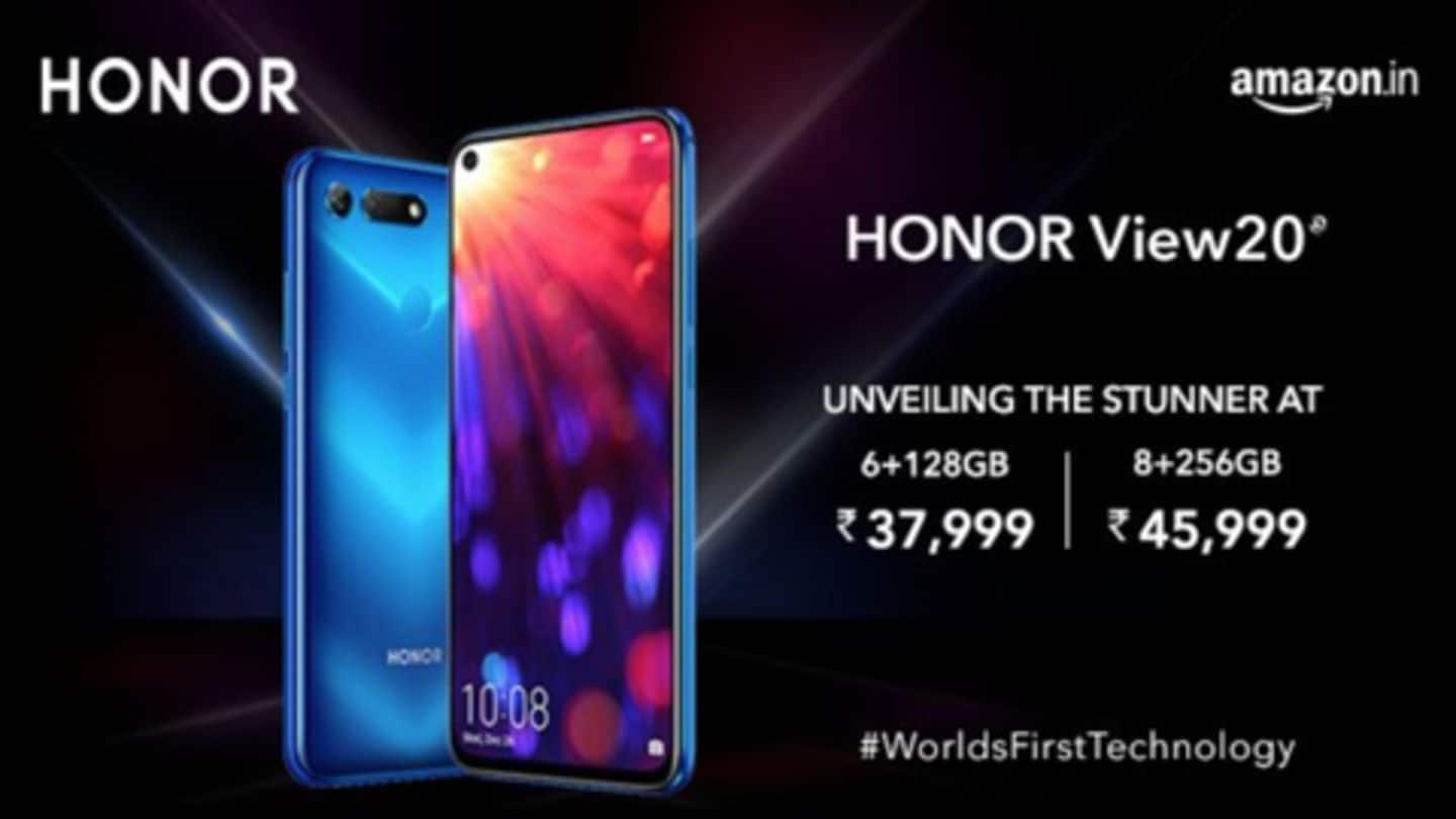 Honor View 20 launched, price starts at Rs. 37,999