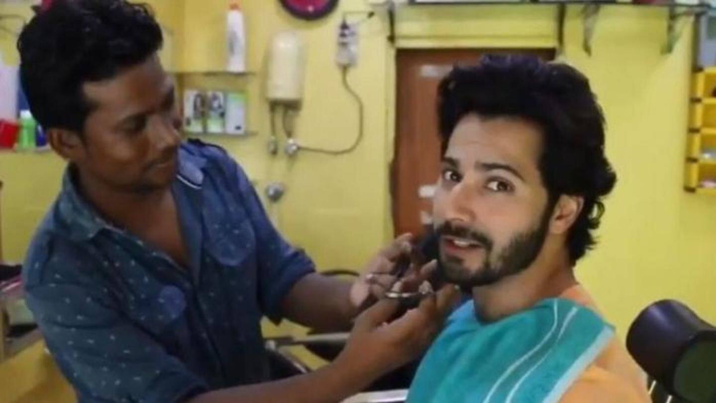 Varun cycles to local barber to get his 'Mauji' look