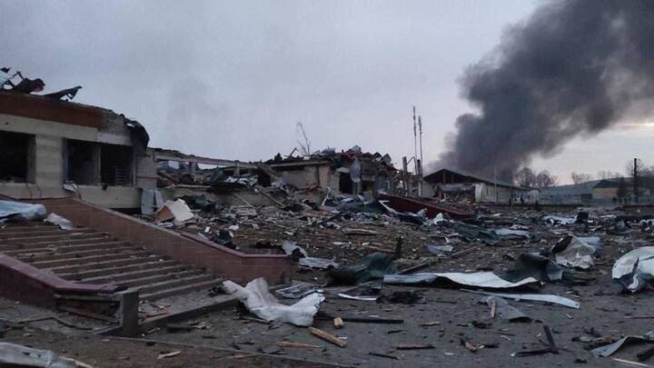 Nine dead as Russian missile hits military base in Ukraine