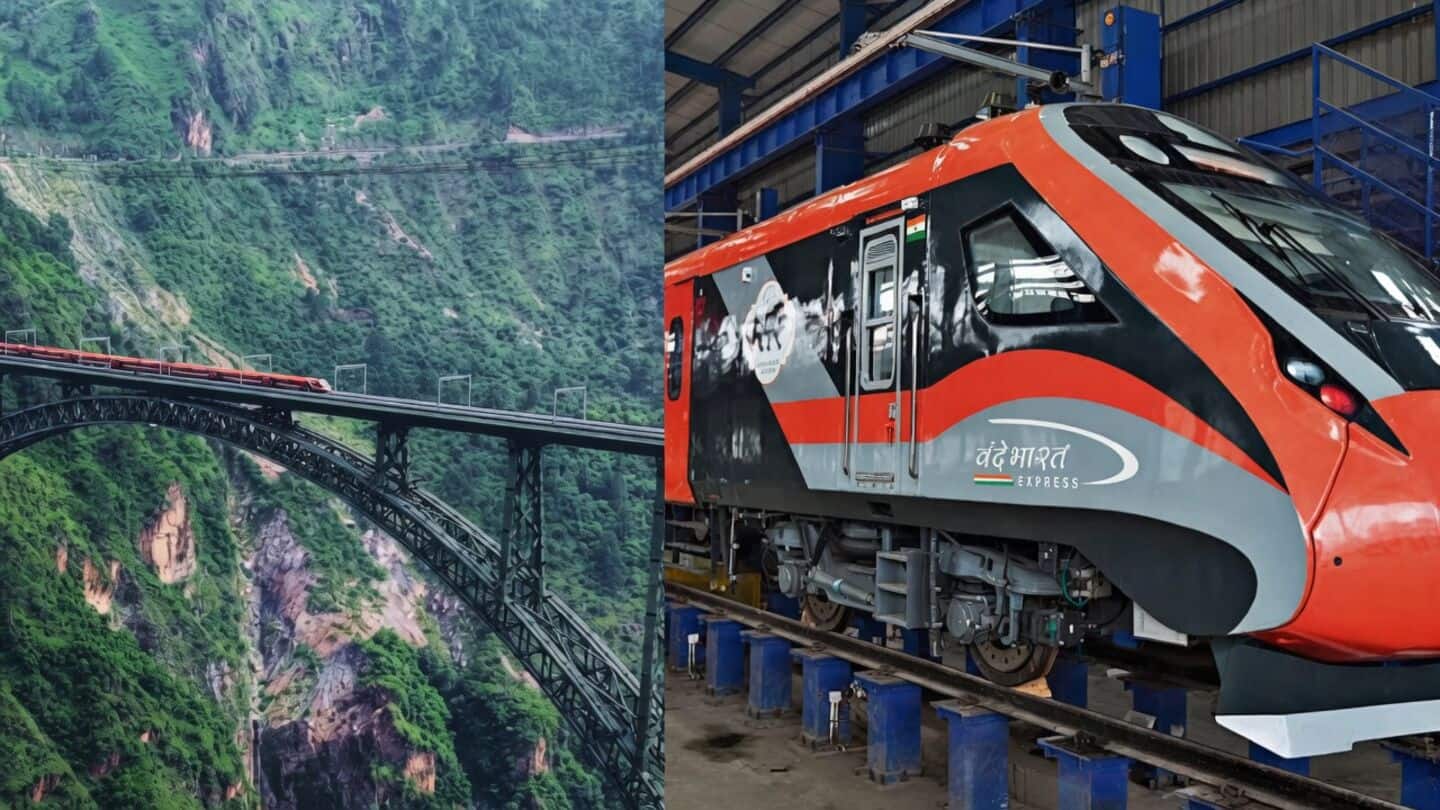 Vande Bharat crosses Chenab Bridge, world's highest railway arch 359m