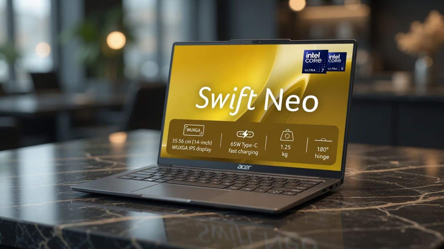 Acer launches Swift Neo AI laptop in India from ₹67,999