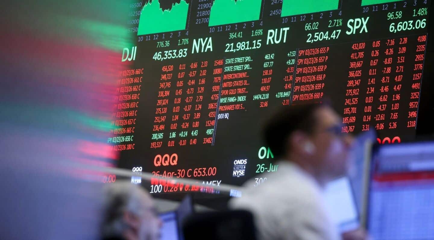 Wall Street falls on U.S.-Iran tensions and AI spending fears