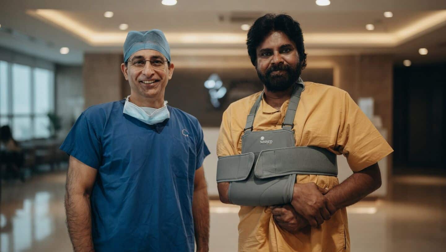 Pawan Kalyan returns home after successful shoulder surgery in Mumbai
