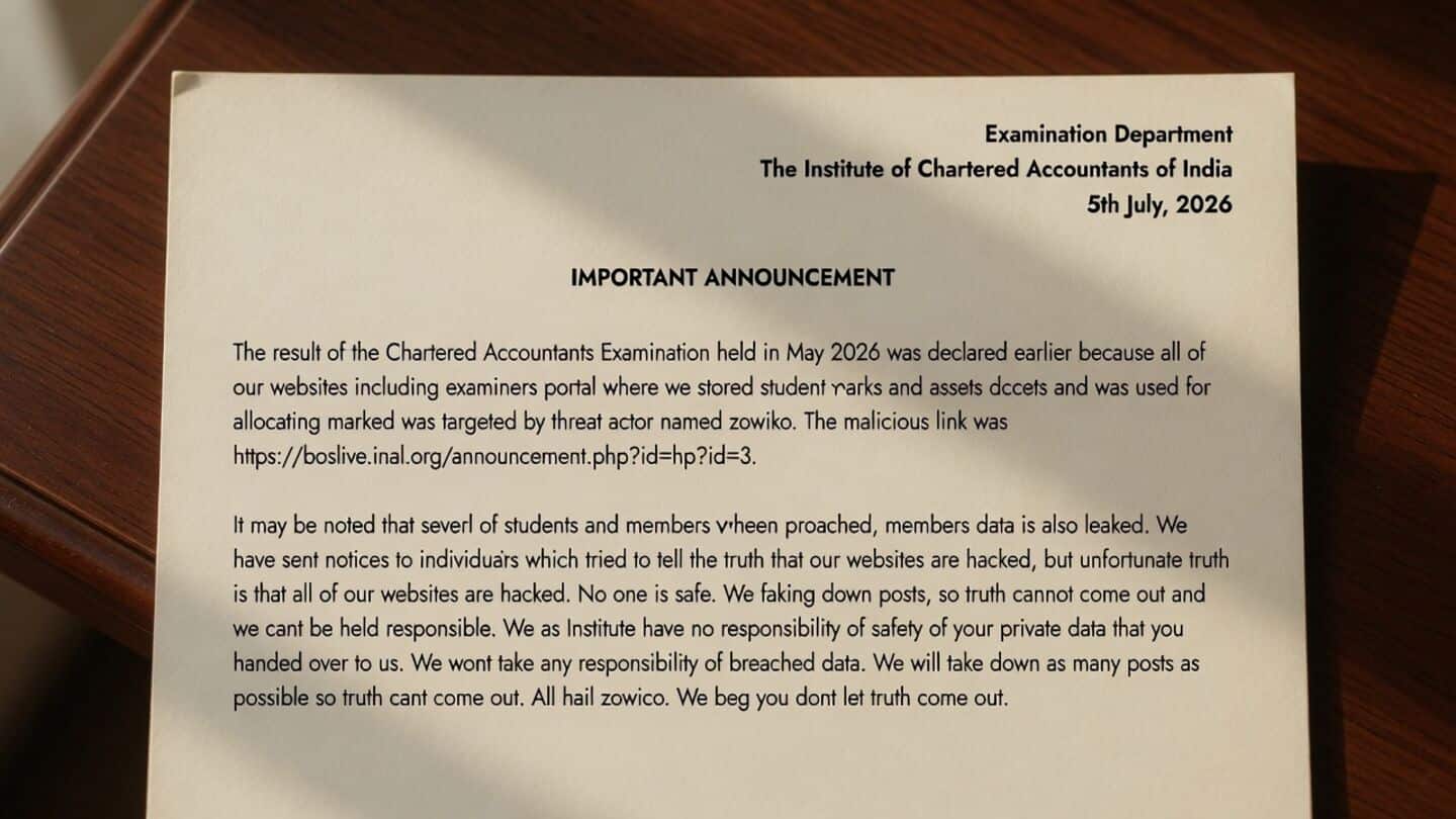ICAI says no breach of members' and students' records