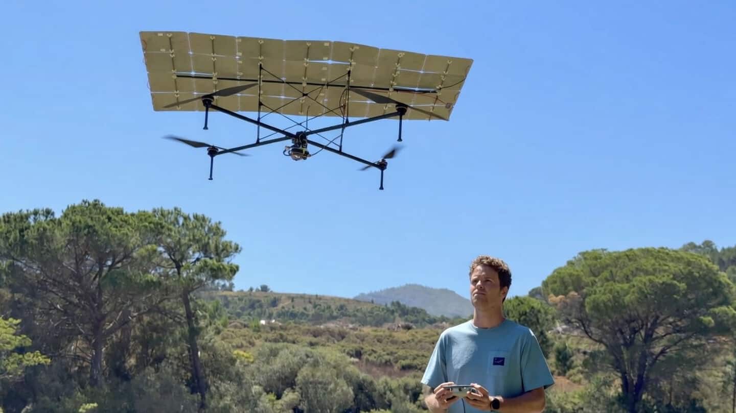 Luke Bell and father Mike set unofficial solar drone record