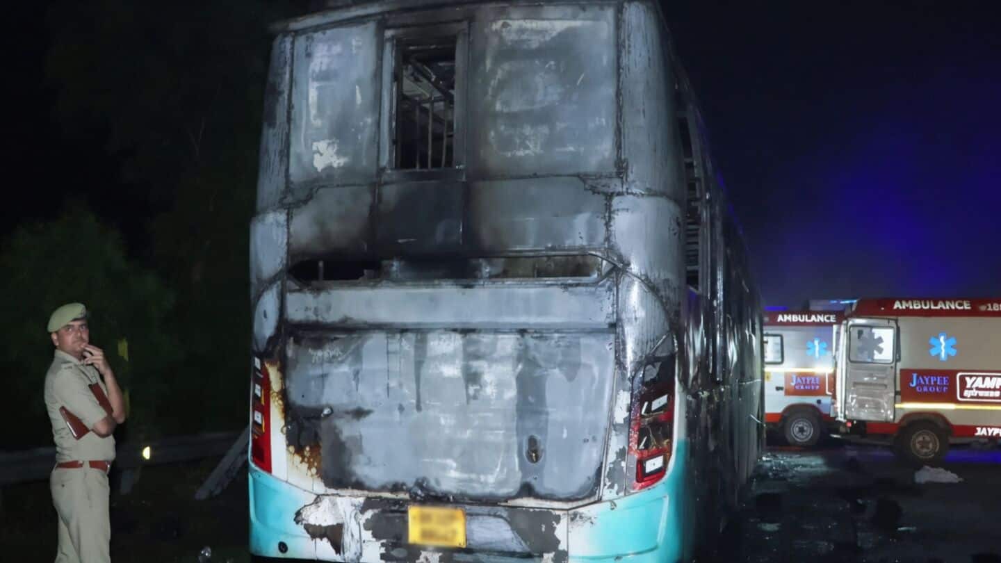 Yamuna Expressway bus fire kills 9 Mohit Sharma followed bus