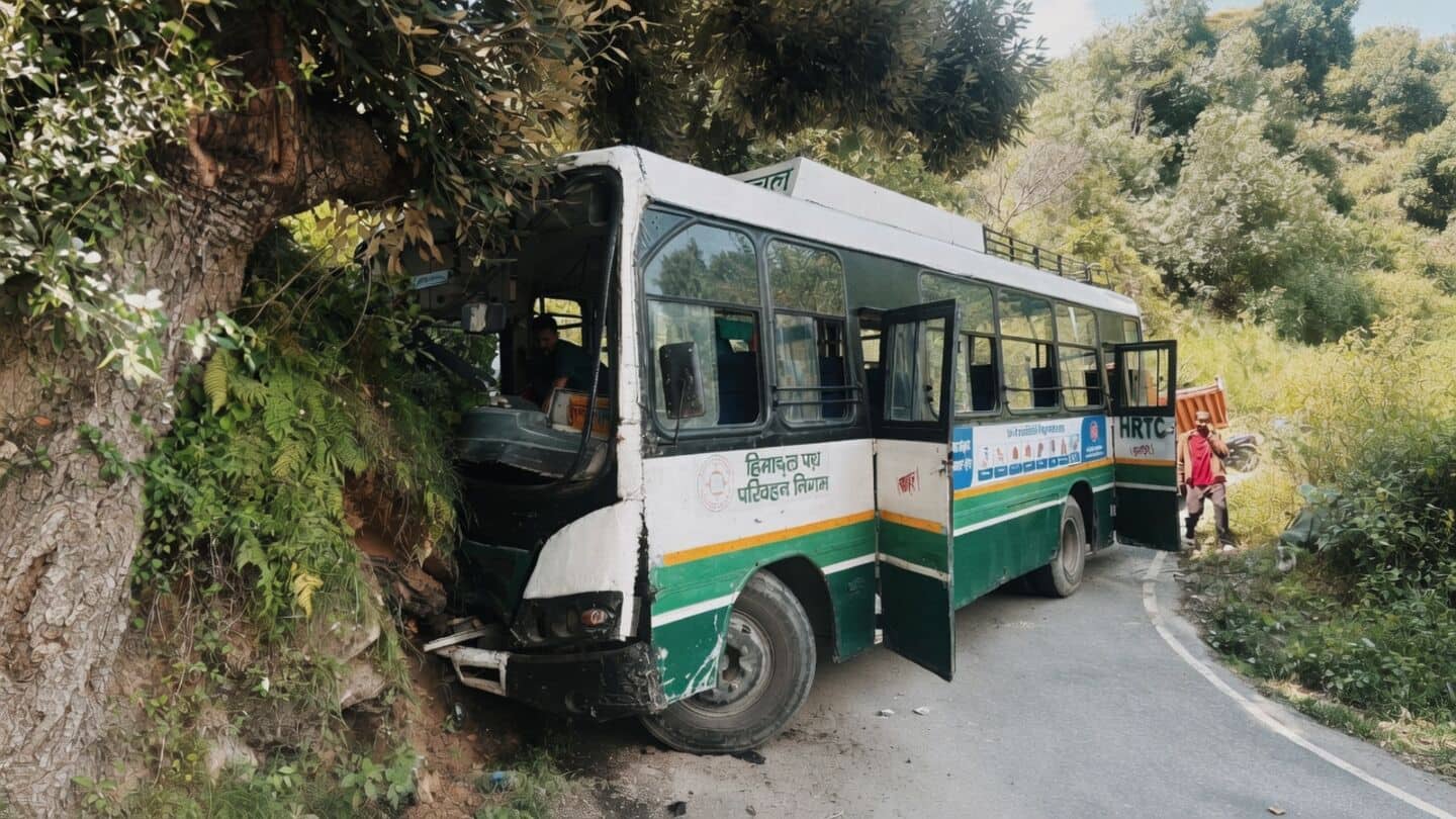 HRTC bus crashes near Kullu after brakes fail, 46 injured