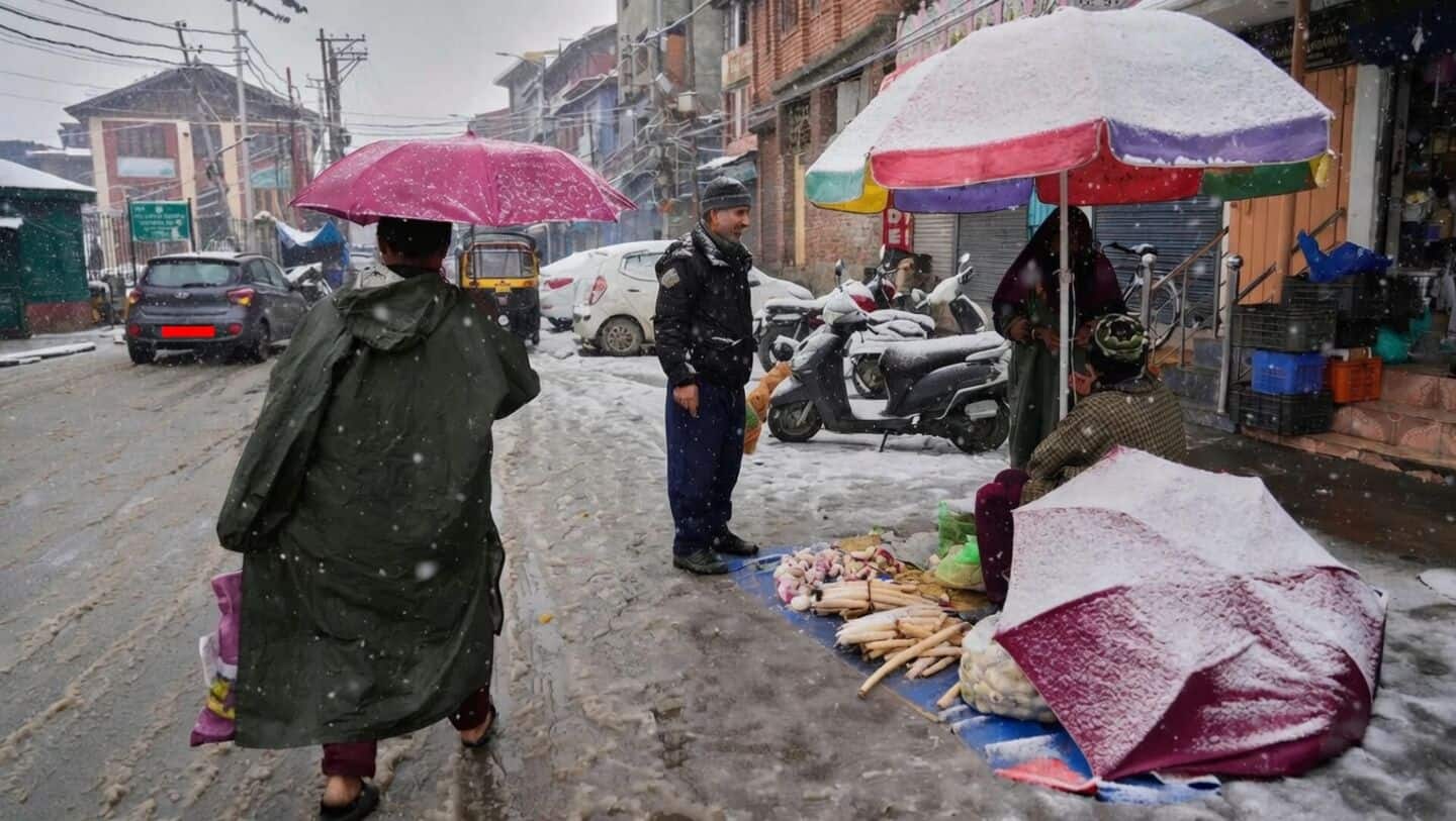 Western disturbance brings rain wind snow to Jammu and Kashmir