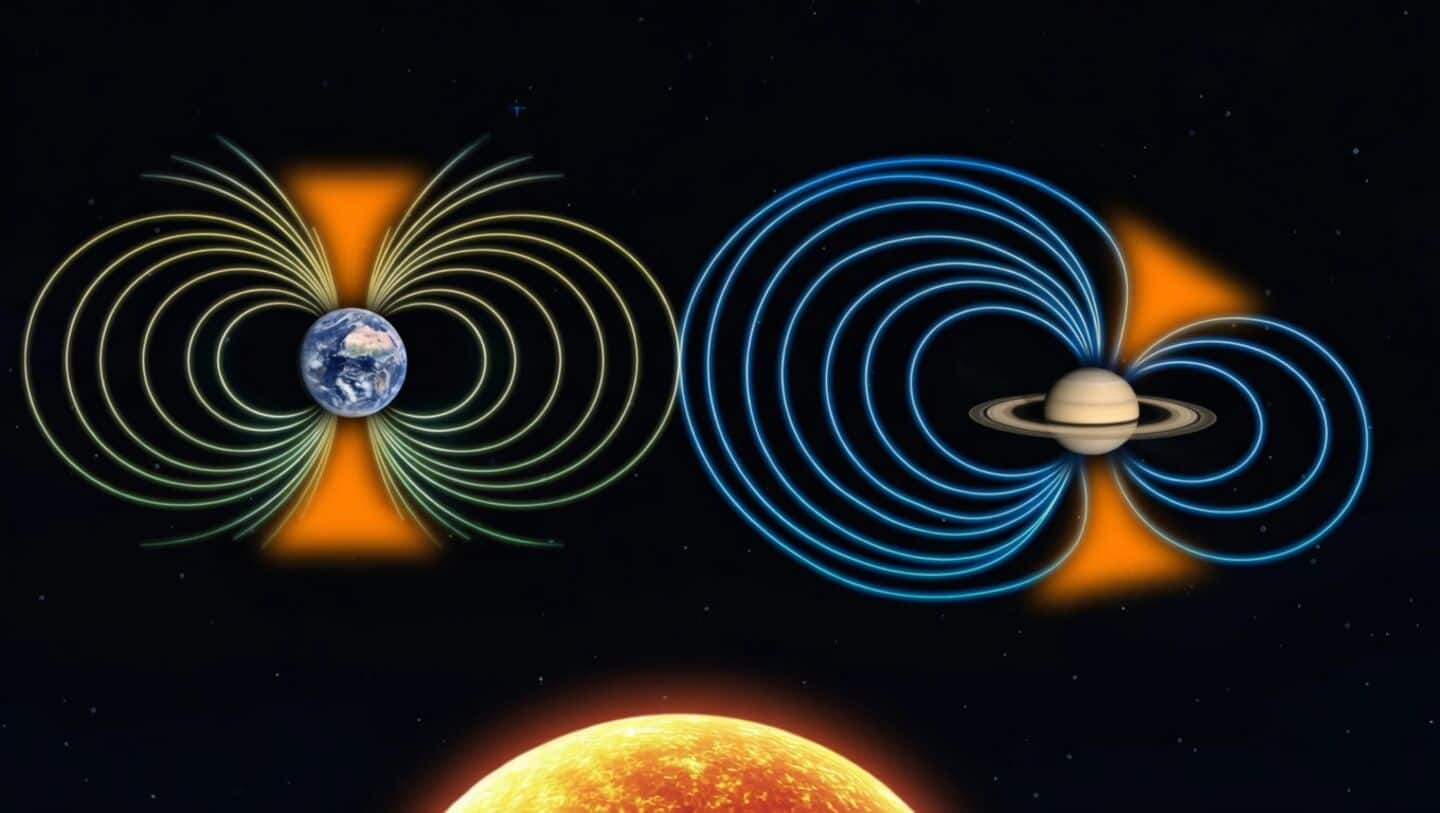 Cassini data show Enceladus and rotation disturb Saturn's magnetic field